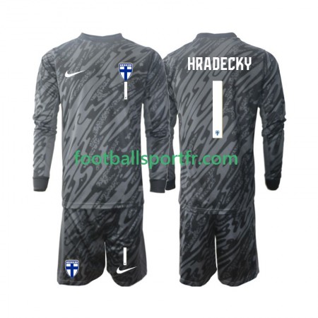 Tenue Finlande HRADECKY 1 Gardien Enfant Domicile 2024 Maillot de Foot ML